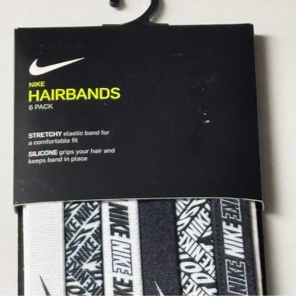 Nike  Six Pack Stretchy Athletic Sporty Black and White Headbands Set   NWT